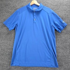 Nike Golf Tour Performance Dri Fit Polo Shirt Men Medium Blue Short Sleeve
